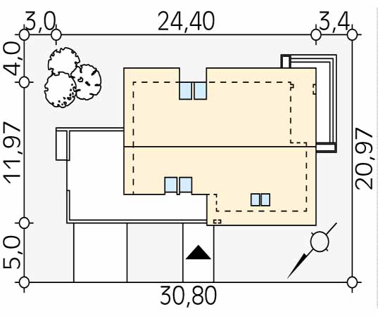 Projekt domu Onyks 2 - usytuowanie na działce