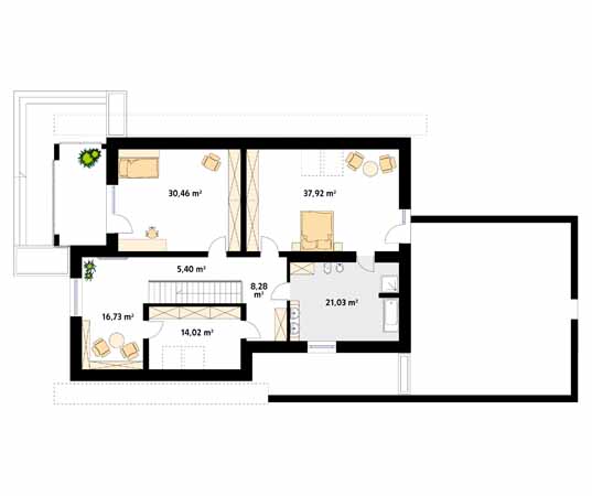 Projekt domu Onyks 4 - rzut poddasza