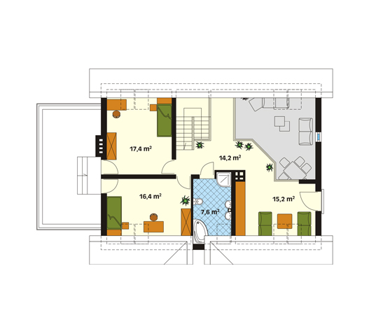 Projekt domu Opal - rzut poddasza
