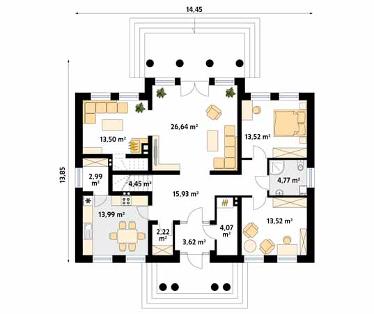 Projekt domu Opus 2 - rzut parteru