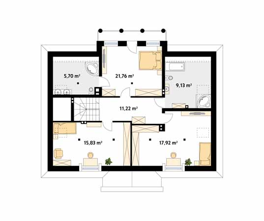 Projekt domu Opus 2 - rzut poddasza