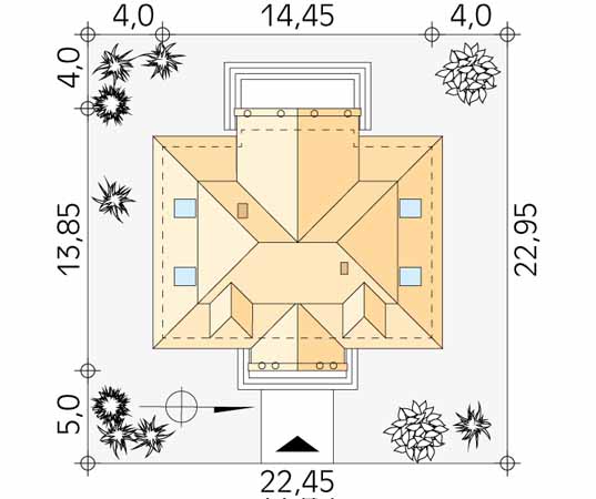 Projekt domu Opus 2 - usytuowanie na działce