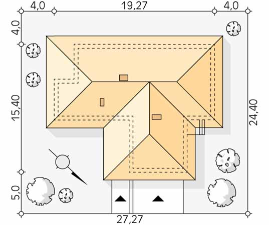 Projekt domu Orchidea - usytuowanie na działce