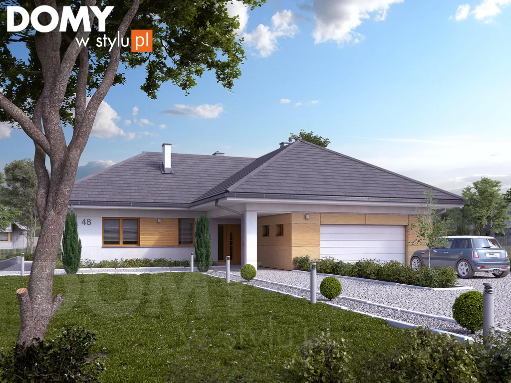 Nowoczesny projekt domu parterowego Orchidea - wizualizacja frontowa