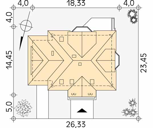 Projekt domu Orkan 2 - usytuowanie na działce