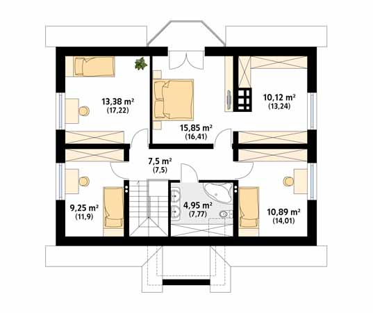 Projekt domu Orlik - rzut poddasza