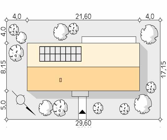Projekt domu Paproć 2 - usytuowanie na działce