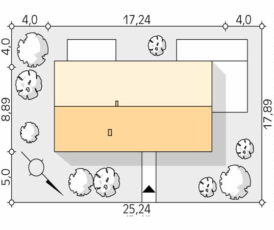 Projekt domu Paproć 3 - usytuowanie na działce