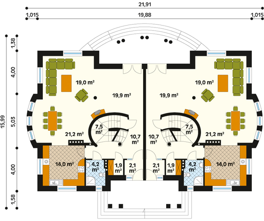 Projekt domu Passat - rzut parteru
