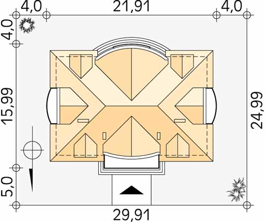 Projekt domu Passat - usytuowanie na działce