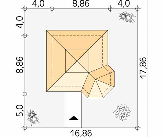 Pawilon usługowy H1 - usytuowanie na działce