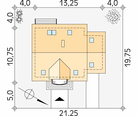 Projekt domu Pik - usytuowanie na działce