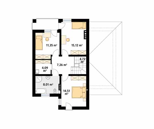 Projekt domu Pinia - rzut piętra