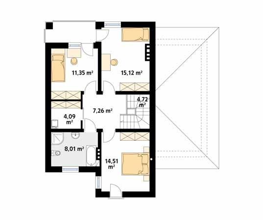 Projekt domu Pinia 2 - rzut piętra
