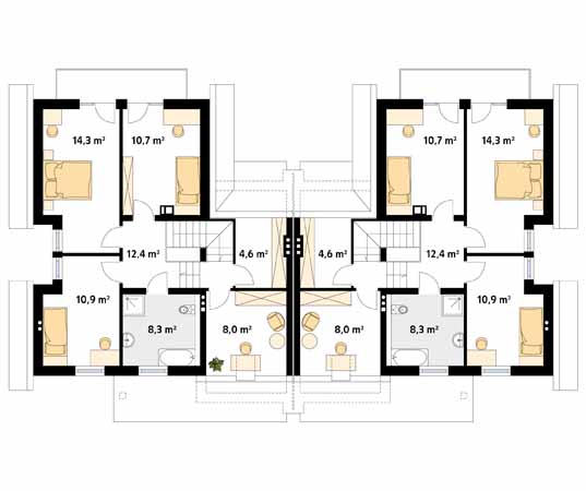 Projekt domu Piryt - rzut poddasza