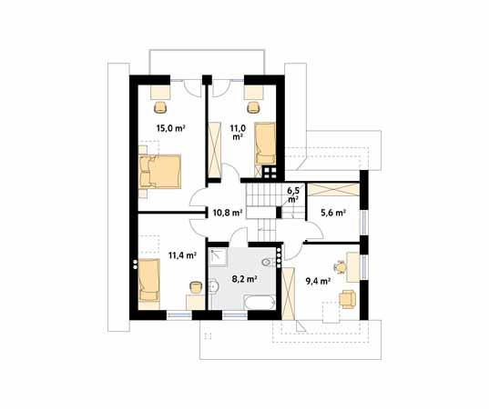 Projekt domu Piryt 3 - rzut poddasza