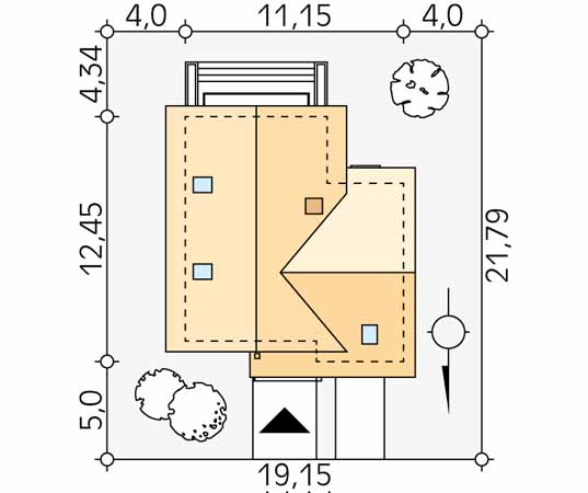Projekt domu Piryt 3 - usytuowanie na działce