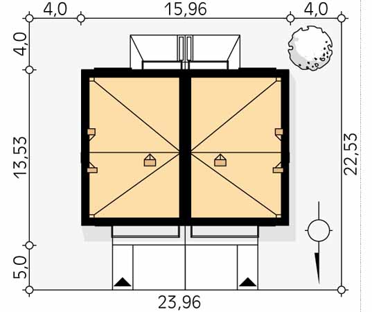Projekt domu Pistacjowy - usytuowanie na działce