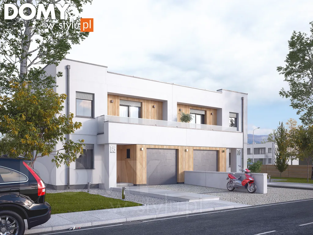 Nowoczesny projekt domu Pistacjowy - wizualizacja frontowa