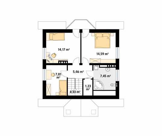 Projekt domu Pliszka 4 - rzut poddasza