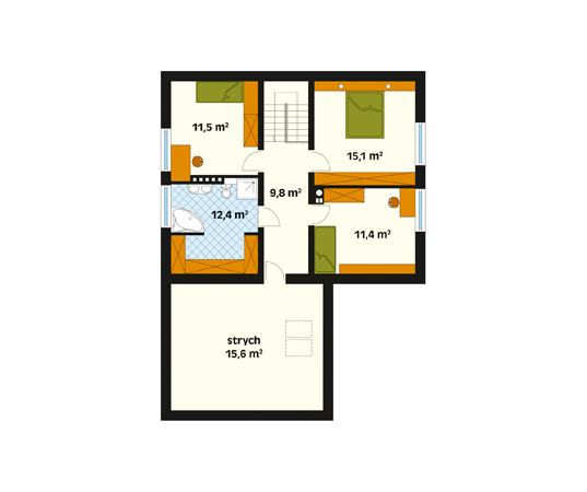 Projekt domu Plus - rzut poddasza