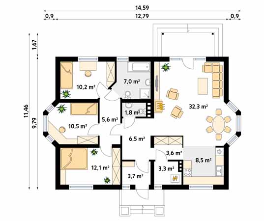 Projekt domu Poemat - rzut parteru