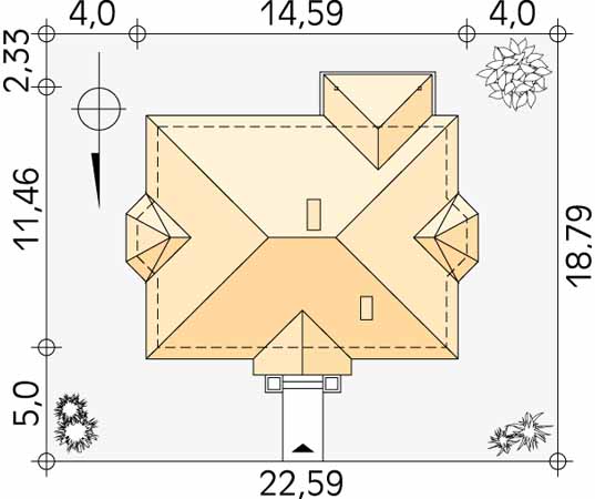 Projekt domu Poemat - usytuowanie na działce