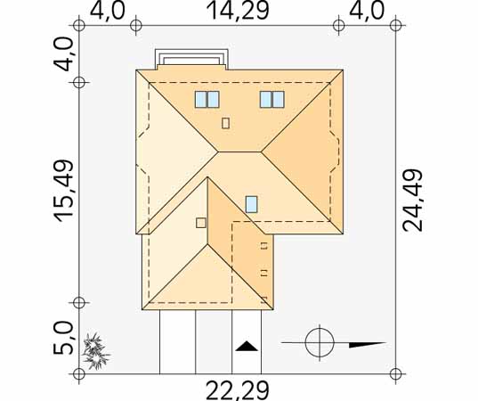 Projekt domu Poemat 2 - usytuowanie na działce