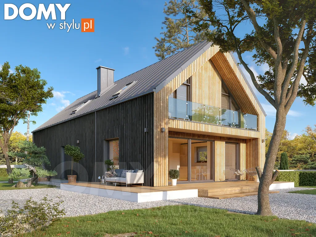 Nowoczesny projekt domu z poddaszem Pogodny 2 - wizualizacja frontowa