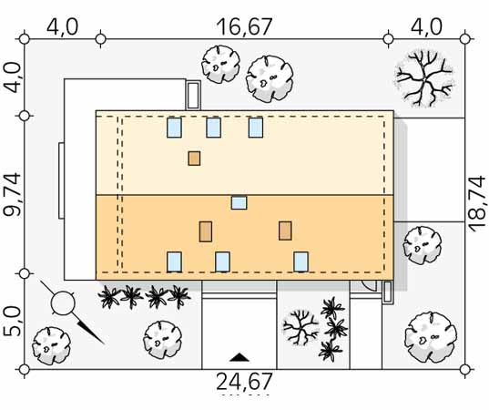 Projekt domu Pogodny 3 - usytuowanie na działce