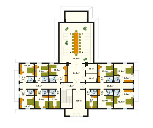 Projekt pensjonatu Polana 3 - rzut poddasza