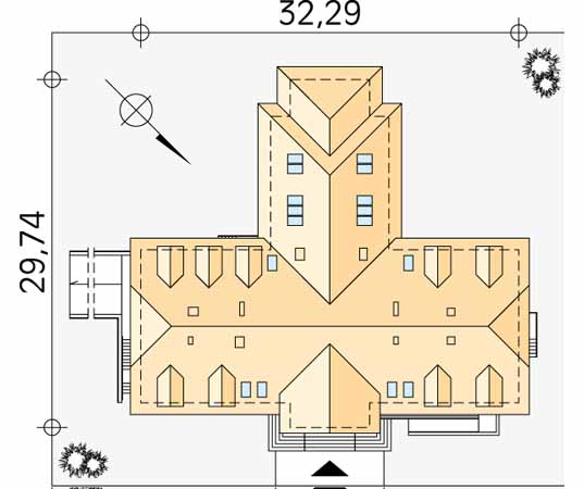 Projekt pensjonatu Polana 3 - usytuowanie na działce