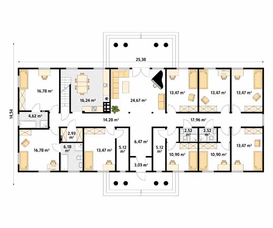 Projekt domu Polana dr-S - rzut parteru