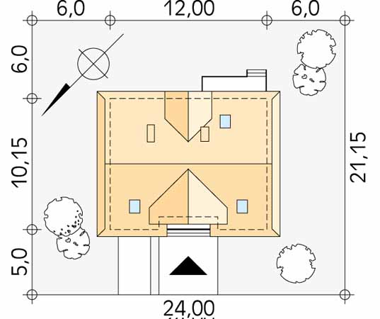 Projekt domu Polka dr-S - usytuowanie na działce