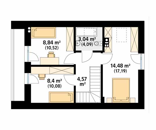 Projekt domu Porfir - rzut poddasza