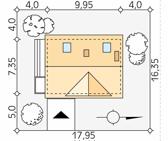 Projekt domu Poziomka 2 - usytuowanie na działce