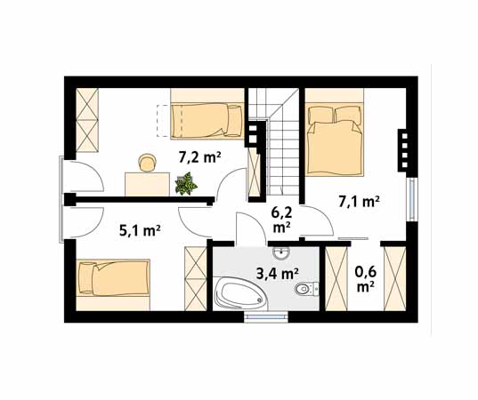 Projekt domu Poziomka 2 dr-S - rzut poddasza