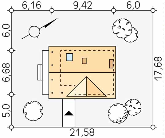 Projekt domu Poziomka 2 dr-S - usytuowanie na działce