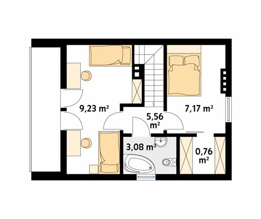 Projekt domu Poziomka 3 dr-T - rzut poddasza