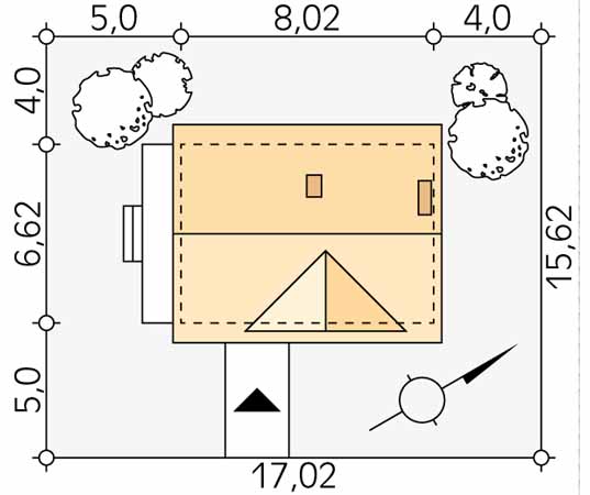 Projekt domu Poziomka 3 dr-T - usytuowanie na działce