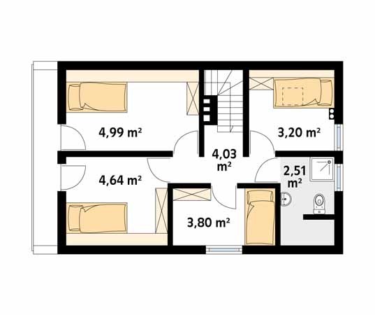 Projekt domu Poziomka dr-S - rzut poddasza