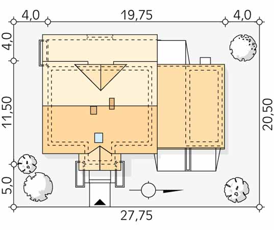 Projekt domu Poziomkowy 2 - usytuowanie na działce