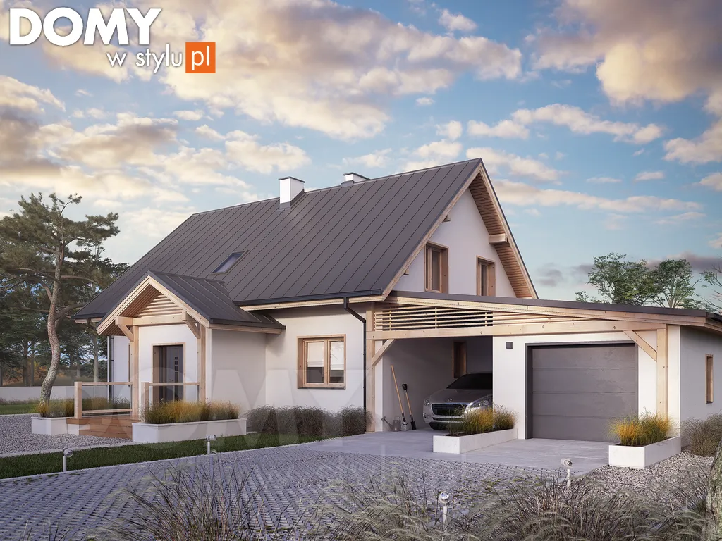 Projekt domu z poddaszem Poziomkowy 2 - wizualizacja frontowa
