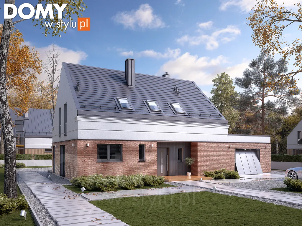Nowoczesny projekt domu z poddaszem Promyk 2 - wizualizacja frontowa