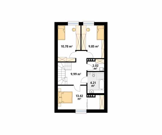 Projekt domu Pryma - rzut poddasza