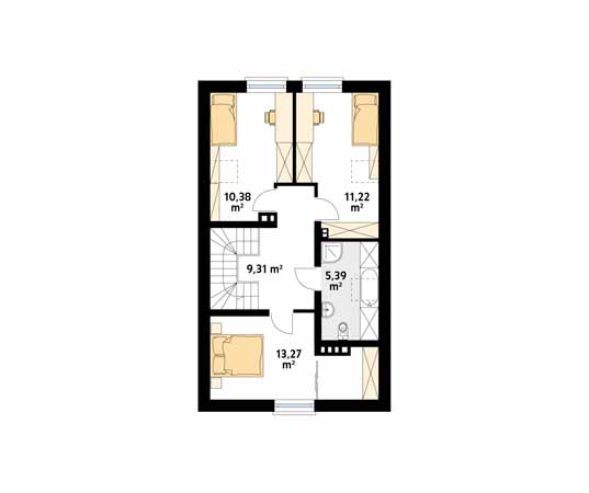 Projekt domu Pryma 2 - rzut poddasza