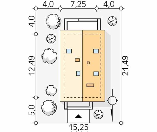 Projekt domu Pryma 2 - usytuowanie na działce