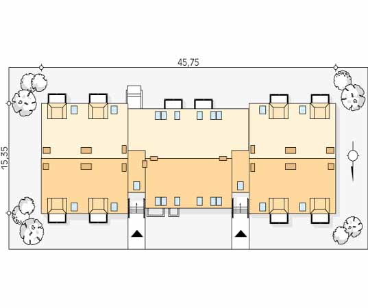 Projekt domu Przytulny - usytuowanie na działce