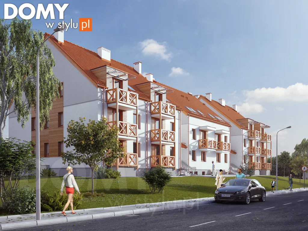 Projekt domu wielorodzinnego Przytulny - wizualizacja frontowa