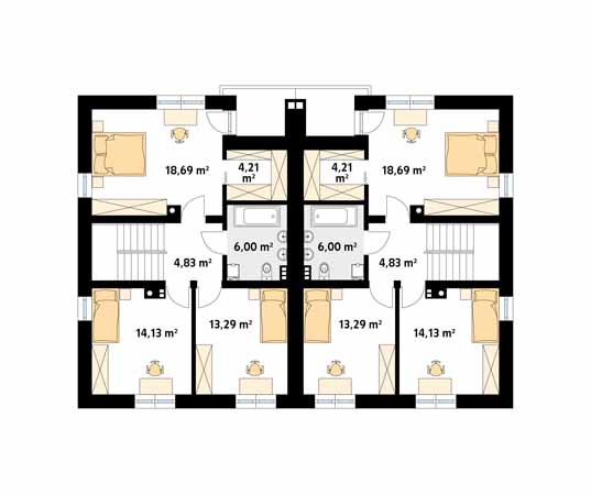 Projekt domu Purpurowy - rzut poddasza